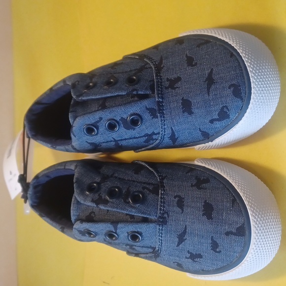 JOE Fresh Boy's Navy Blue Laceless Canvas Sneakers Size 9 - Picture 3 of 4